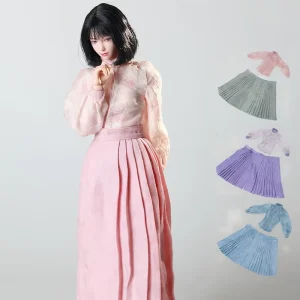 1/6 Scale Traditional Chinese Hanfu Horse-Faced Skirt and Blouse for 12-Inch Female Figure
