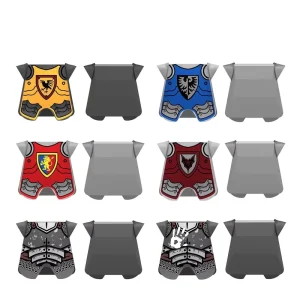 10Pcs Bag Medieval Cloak Cape Red Lion Black Eagle Knight Armor Accessories Assembly Juguetes Building Blocks Set Kids Toys
