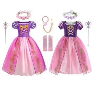 2-Style Princess Dress Costume for Girls, Party and Halloween