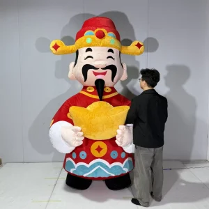 2.2m Inflatable Chinese God of Fortune Red New Year Mascot Suit