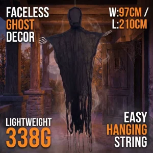 210cm Halloween Hanging Ghost Skeleton Hand Faceless Reaper Prop Outdoor Yard Decoration