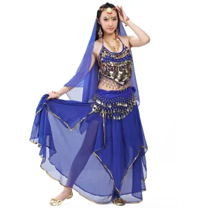 5 piece Belly Costumes Set Belly Dance Dress Indian Dance Performance Set