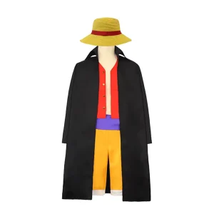 5PCS Anime Cosplay Kimono Costume with Cloak and Trousers for Halloween