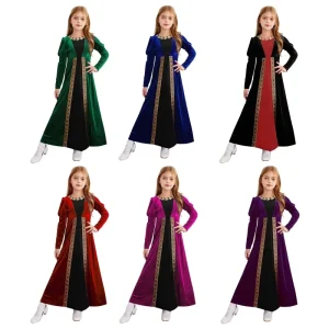 6 16 Kids Girls Renaissance Dress Costume Long Sleeve Princess Dress Ancient Roman Dress Costumes Ballroom Stage Shows