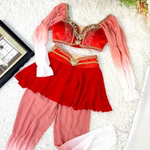 AL-R0605 Professional Girls’ Performance Wear Ballet Stage Ballroom Dress Lyrical Costumes for Children Adolescents Metallic