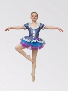 ANNA SHI Girls Ballet Tutu Dress Blue Purple Ombre Tulle Skirt Stage Dance Children’s Dance Wear Spandex Nylon Material