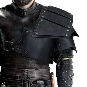 Adjustable Medieval Viking PU Leather Single Pauldron Shoulder Armor WJF26