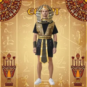 Adult Ancient Pharaoh Priest Costume National Style Party Cosplay for Men Printed Source Type Holiday