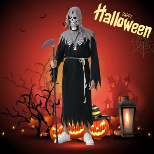 Adult Angel of Death Devil Hooded Jumpsuit Robe Costume