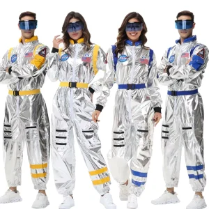 Adult Astronaut Costume Men’s and Women’s Spaceman Flight Jumpsuit