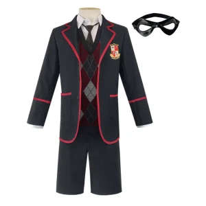 Adult Carnival Party Full Set Men Women Umbrella Academy School Uniform Costume RMOV 32