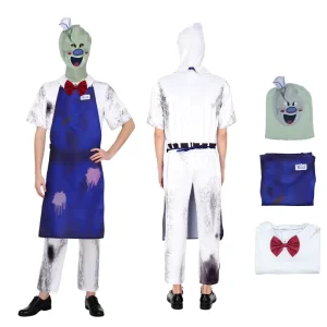 Adult Child Masquerade Halloween Party Horror Game Ice Scream Rod Jumpsuit Apron Costume GAHC 073