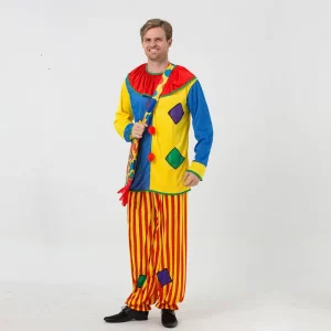 Adult Circus Clown Performance Costume for Carnival and Halloween