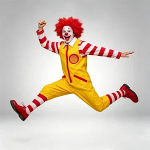 Adult Clown Character Cosplay Costume with Dress and Pants