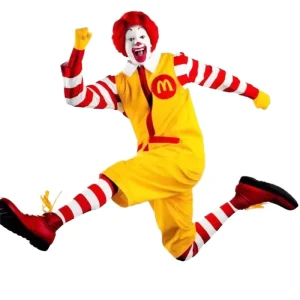 Adult Clown Character Cosplay Costume with Dress and Pants