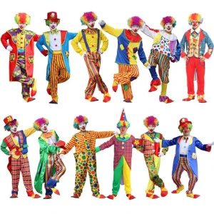 Adult Clown Costume Jumpsuit and Dress Set for Cosplay, Parties and Carnivals