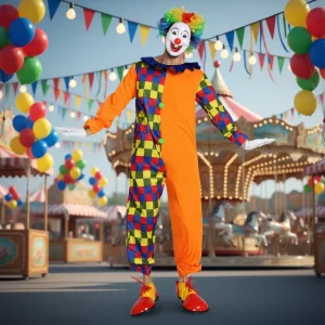 Adult Clown Costume for Circus and Party Performance