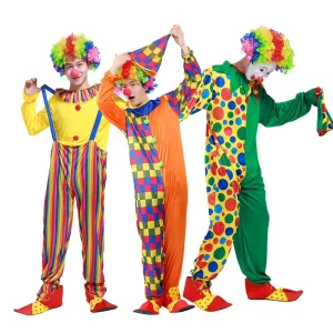 Adult Colorful Clown Costume for Halloween and Carnival