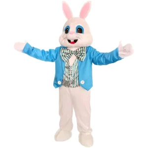 Adult Easter Bunny Plush Mascot Costume, Rabbit Cartoon Cosplay Outfit for Carnival Party