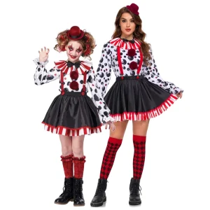 Adult Girl Women’s Versatile Clown COS Costume Polyester Halloween Stage Performance Set