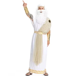 Adult Greek Mythology Prince-Inspired Polyester Halloween Cosplay Costume for Stage Performance