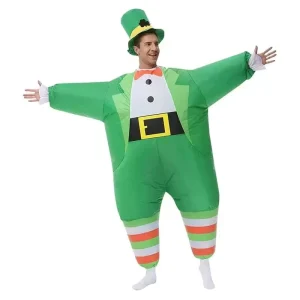 Adult Green St. Patrick’s Day Inflatable Unisex Anime Costume Set Polyester