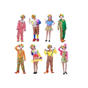 Adult Halloween Carnival Circus Clown Costume Suit
