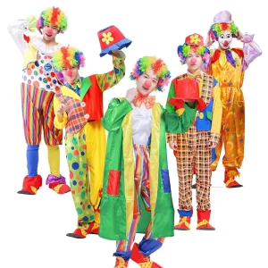 Adult Halloween Carnival Circus Clown Costume Suit