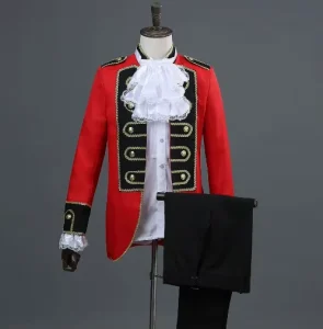 Adult Halloween Medieval Cosplay TV Movie Polyester Napoleon Jacket Victorian Court Suit Dancer Singer Chorus Performance