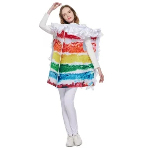 Adult Halloween Rainbow Cake Skirt Jumpsuit Dress Cosplay Costume