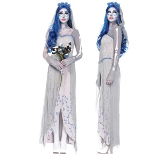 Adult Halloween Skull Ghost Zombie Bride Costume HCAD-002