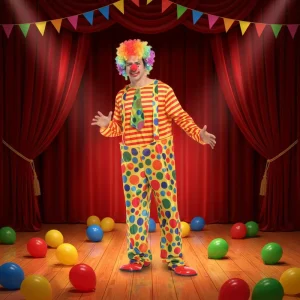 Adult Harlequin Clown Circus Performance Costume