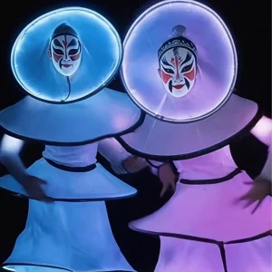 Adult Illuminated Stilt Costume for Stage Dance, Nightclub, Opera, Parade and Performance 100% Polyester LED