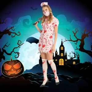 Adult Ladies Horror Zombie Women Sexy Halloween Horror Bloody Nurse Costume Zombie Nurse
