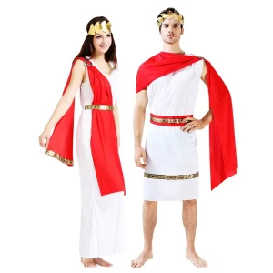 Adult Men’s Ancient Roman Greek Queen Cosplay Fancy Dress TV & Movie Polyester Halloween Party Costume Suits