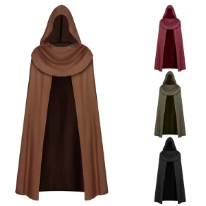 Adult Men’s Brown Medieval Priest Monk Hooded Cloak Costume