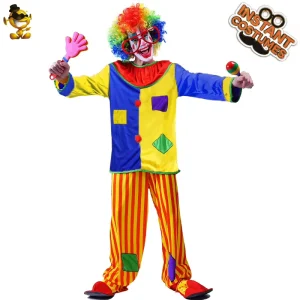 Adult Men’s Patchwork Clown Costume Polyester CC299