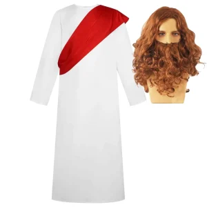 Adult Men’s Roman Greek Jesus Cosplay Costume With Wig TRAD-009