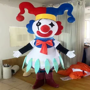 Adult Plush Clown Mascot Costume Cartoon Character Carnival Cosplay Costume