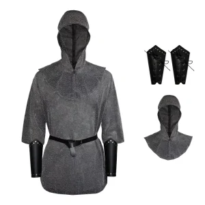 Adult Renaissance Templar Knight Chain Costume Medieval Crusader Outfit