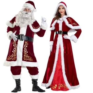 Adult Santa Claus Costume Elf Character Christmas Party Cosplay