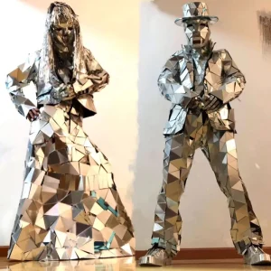 Adult Size Dance Costume Mirror Work Suit Mirror Reflective