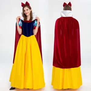 Adult Snow Girl Princess Cosplay Dress, White Cartoon Princess Party Costume