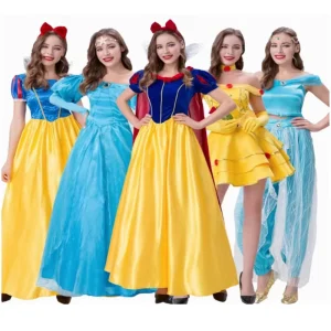 Adult Snow White Cosplay Costume Fairy Tale Princess Dress