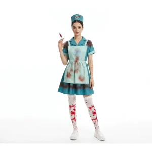 Adult Women’s Bloody Nurse Zombie Cosplay Costume Party Stage Outfit