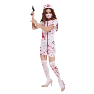 Adult Women’s Horror Zombie Bloody Nurse Cosplay Costume