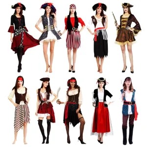 Adult Women’s Pirate Cosplay Costume Printed Vest Dress Top