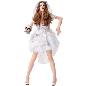 Adult Women’s Zombie Dead Bride Halloween Cosplay Costume