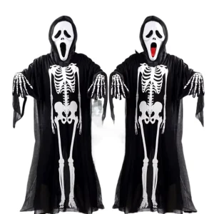 Adult and Children’s Halloween Reaper Ghost Costume