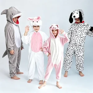 Adult and Kids Plush Animal Onesie Pajama Costume